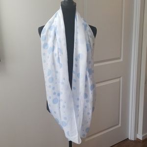 Simonetta blue and white polka dot Infinity Scarf